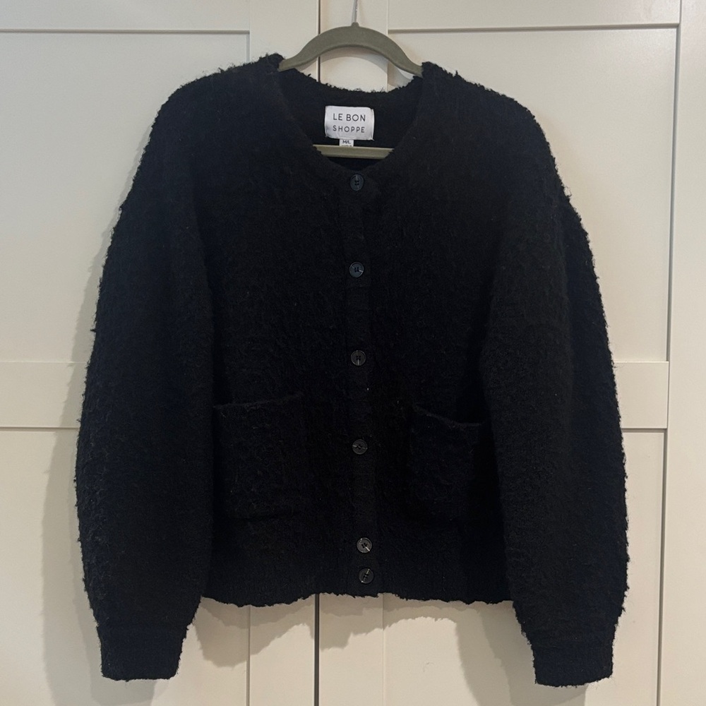 Le Bon Shoppe Black Women's Cardigan Sweater